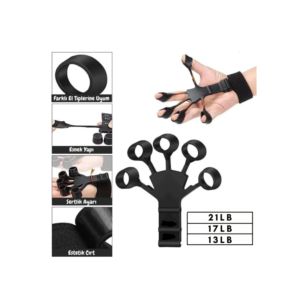 El Bilek Kas Geliştirici Kavrama Güçlendirici Damar Belirginleştirici Parmak Egzersiz Aleti