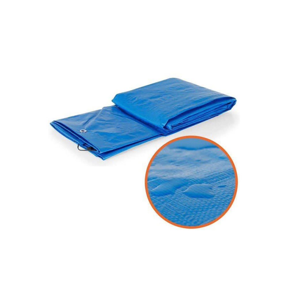 4x4 Metre Mavi Su Geçirmez Pullu Çadır Branda Tente Yağmurluk Gölgelik Mavi-beyaz