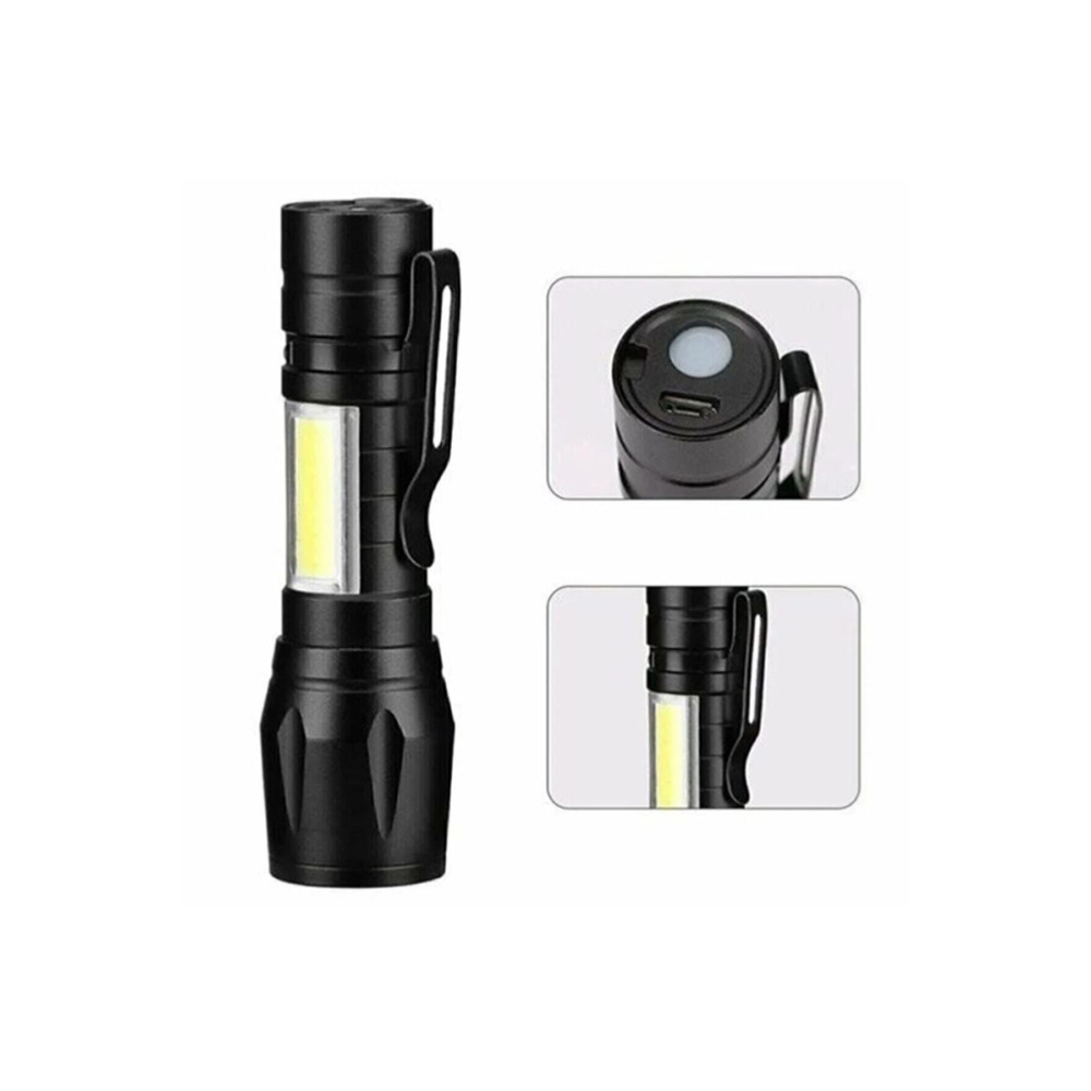 Ultra Güçlü 2500 Lumen 5w Cob Led Usb Şarjlı El Feneri Avcılık,kamp Feneri Deprem Çantalık Fener