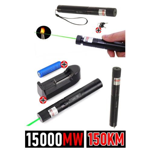 Zubbii Fix-2022 Turbo Işın Şarjlı Yeşil Şarjlı Lazer Pointer 15000 Mw