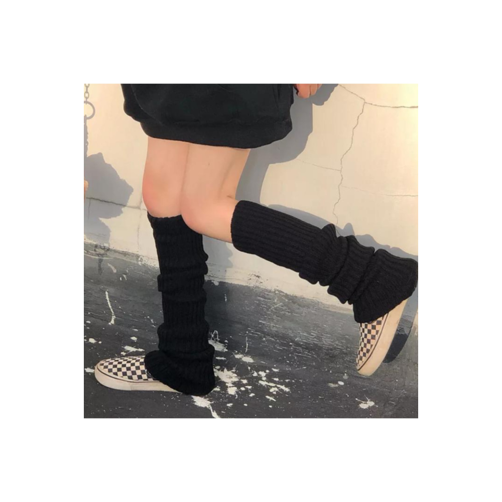 Düz Siyah Kışlık Kalın Bol Tozluk