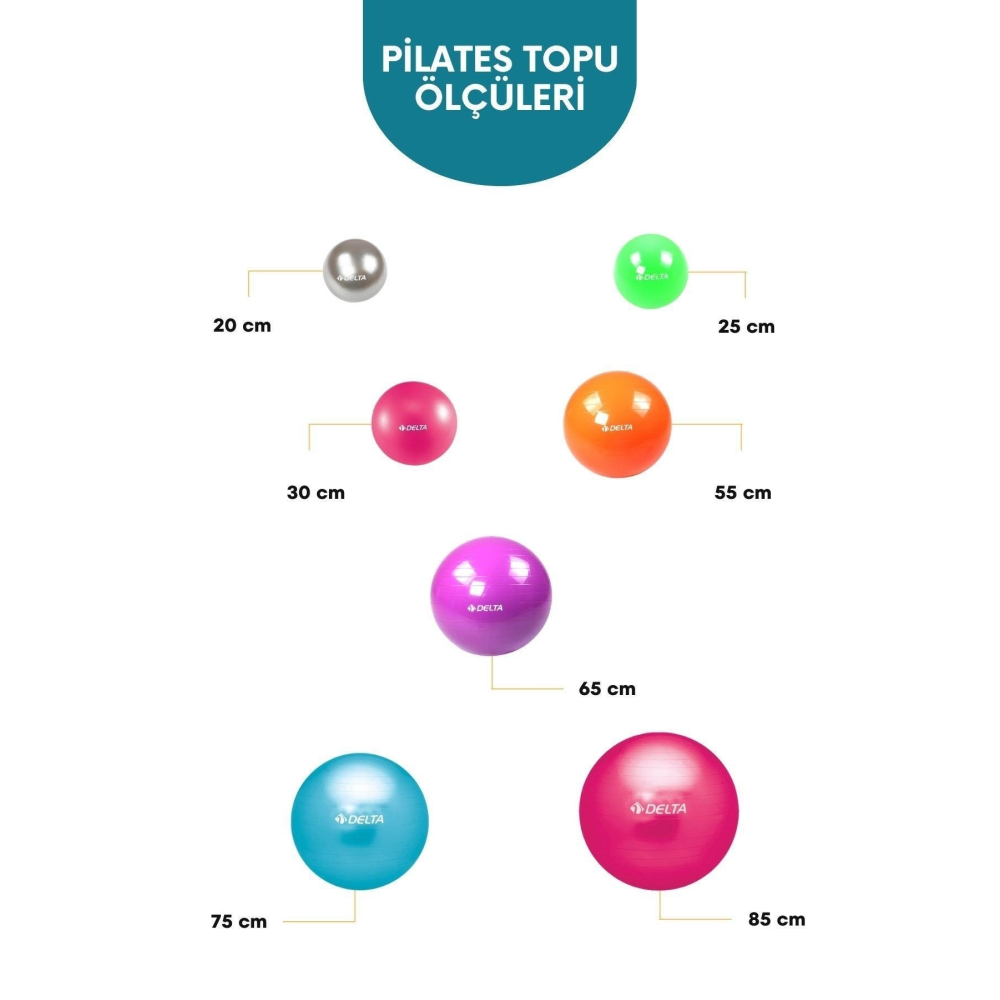 65 cm Dura-Strong Deluxe Fuşya Pilates Topu (Pompasız)