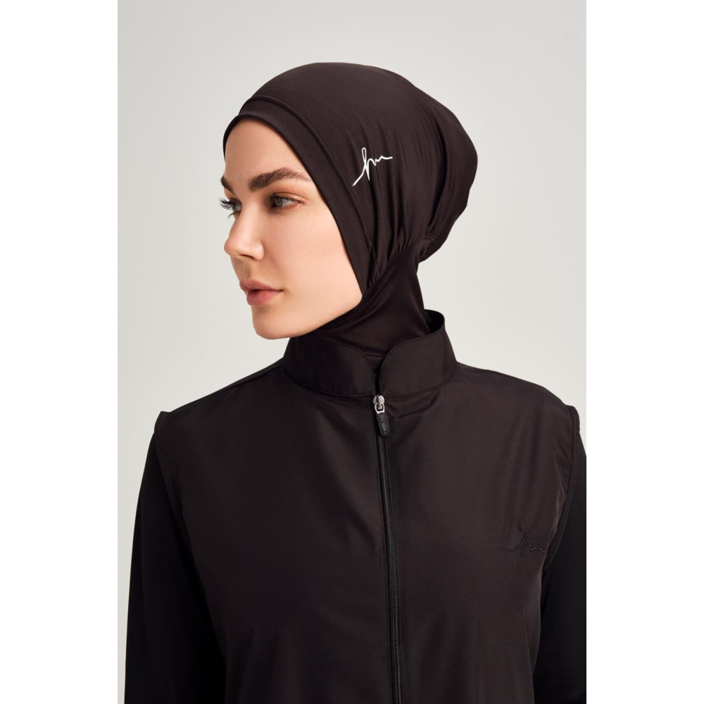 Siyah Tesettür Yüzücü Bone