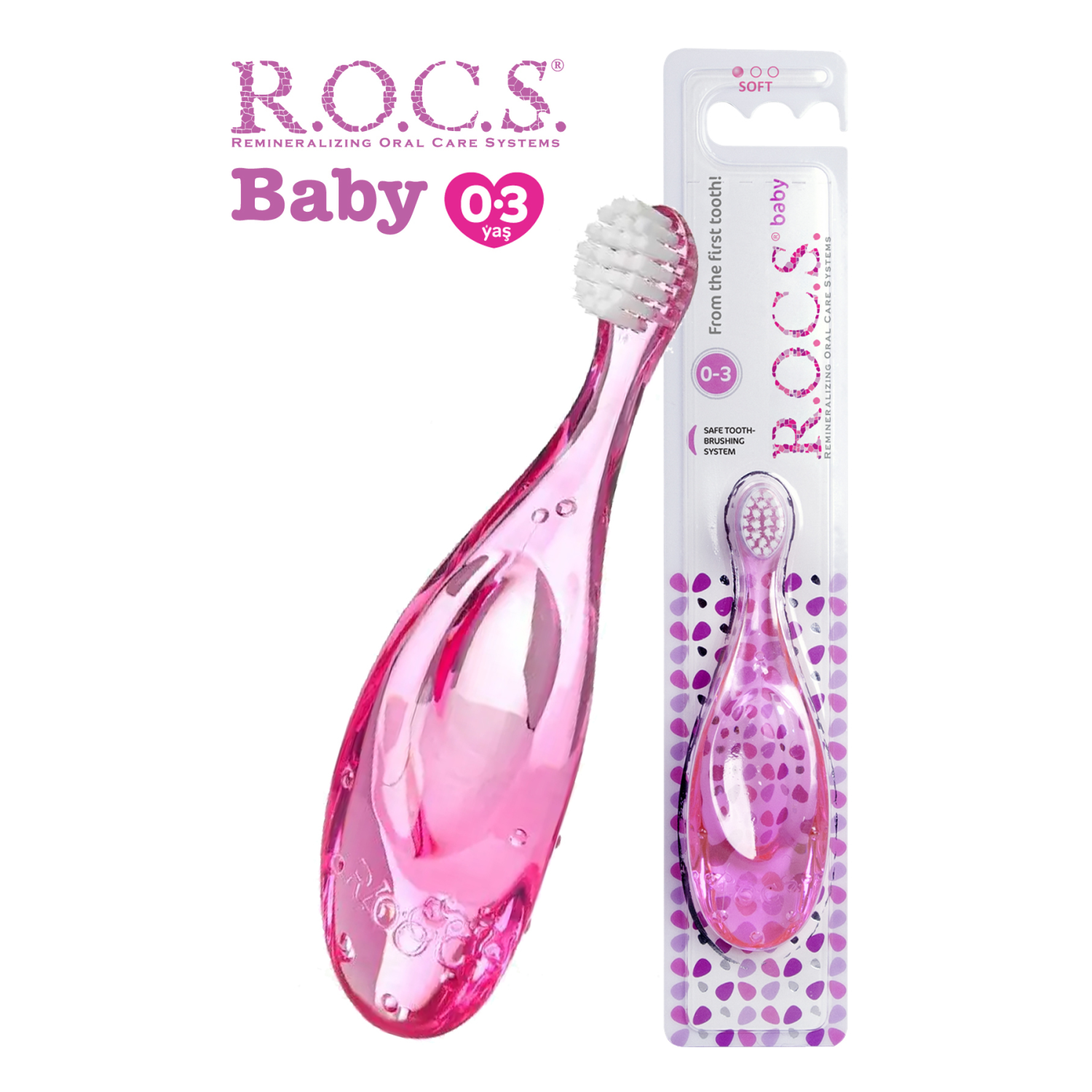 0-3 Yaş Bebek Diş Fırçası - Pembe