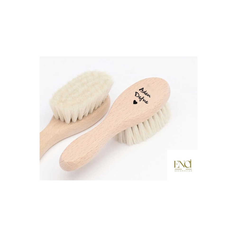 İsme Özel Doğal Bebek Keçi Kılı Tarak