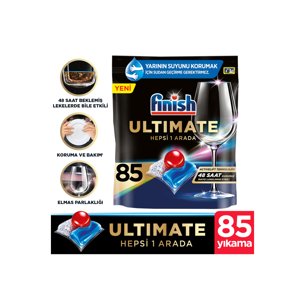 Ultimate Hepsi Bir Arada 85 Kapsül Bulaşık Makinesi Deterjanı Tableti
