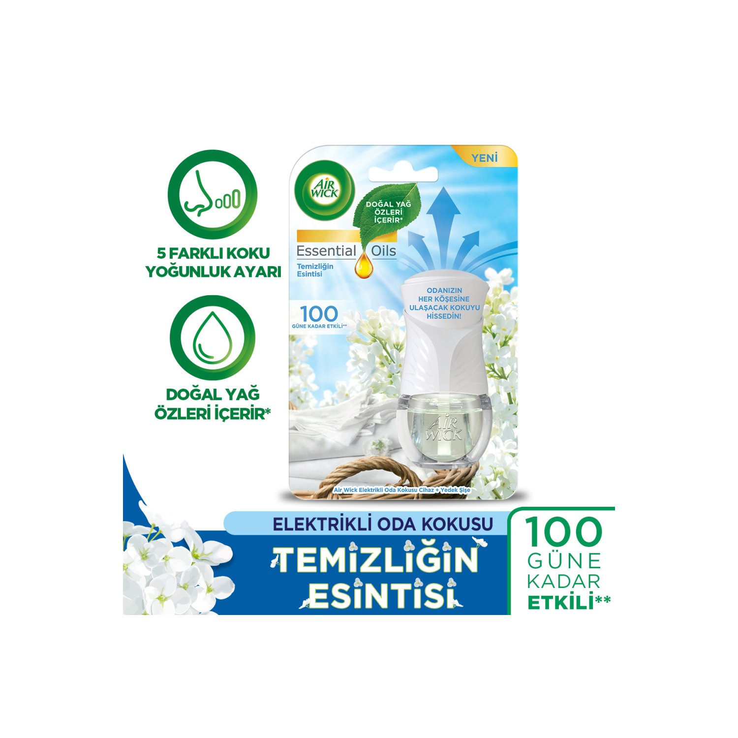 Elektrikli Oda Kokusu Kit Temizliğin Esintisi (1 CİHAZ 1 KOKU)