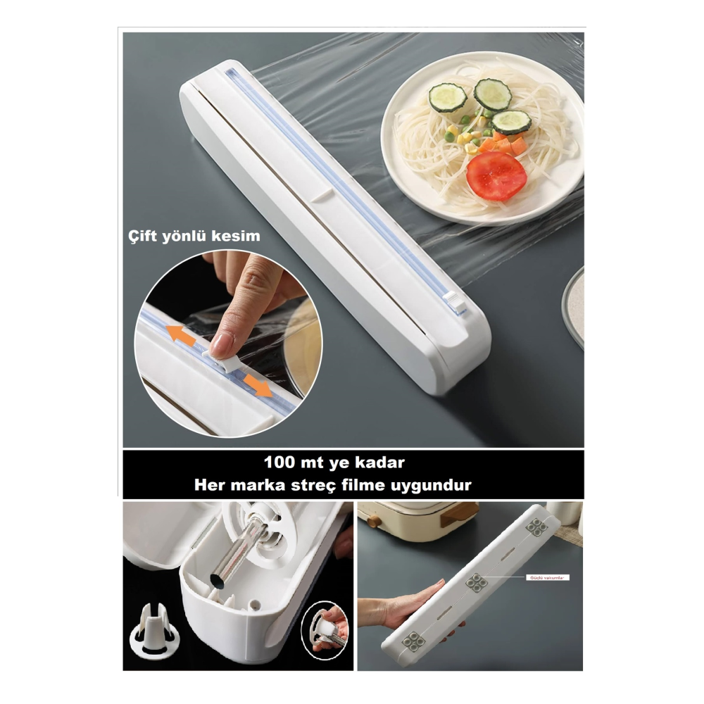Streç Film Kesme Aparatı Streç Film Kesici Vakum Sabitlemeli Streç Film Kesim Kutusu