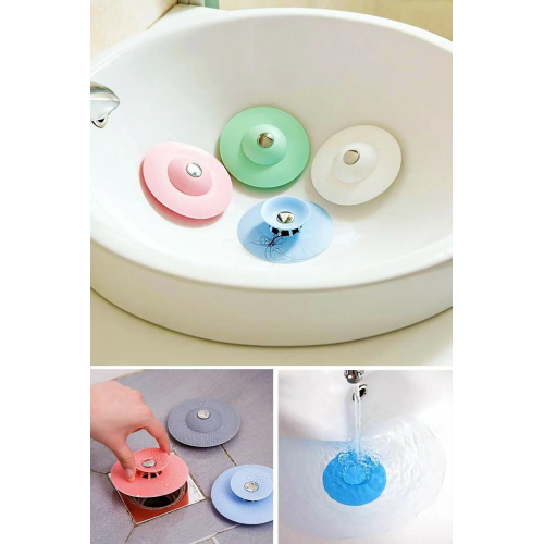 2 Kademeli Dokunmatik Lavabo Tıkacı Silikon Lavabo Gider Tıpası