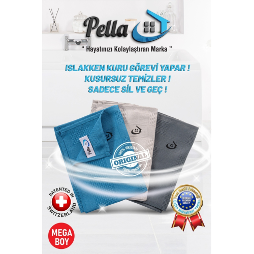 Classic 3'lü Mikrofiber Temizlik Bezi, Cam, Araba, Mutfak, Fiber Temizleme Bezi (40 X 60 Cm)