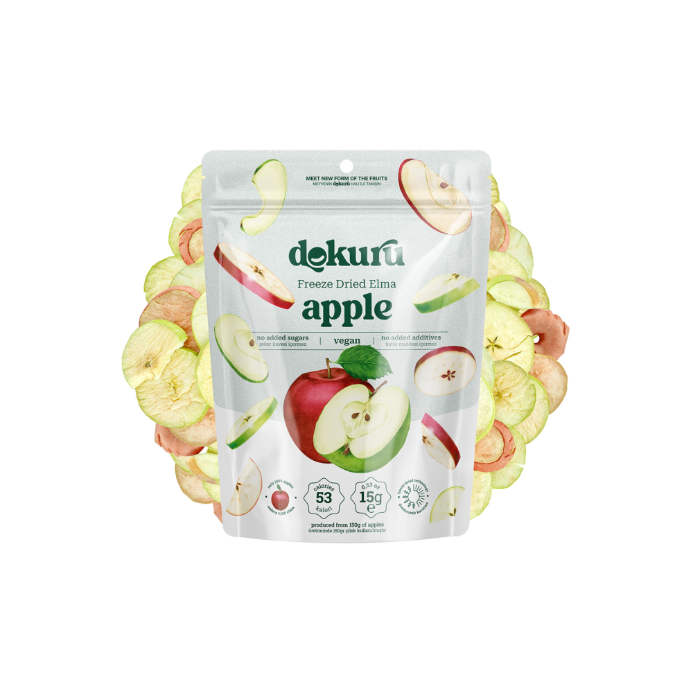 Elma Kuru Meyve Cipsi - Dondurularak Kurutulmuş Freeze Dried Çıtır Elma