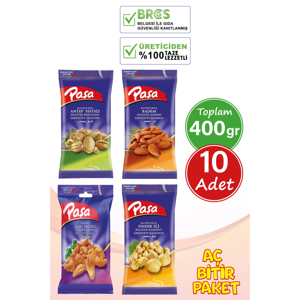 Paşa Karışık 40 gr X 10 Adet (NATUREL 1. KALİTE)