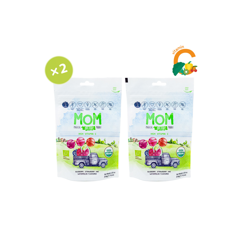 2'li Organik Lolipop (çilek, Karpuz, Yaban Mersini Ve C Vitamini) 20 Adet