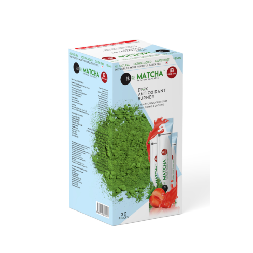 Premium Japanese Çilek Aromalı Detox Burner Form Matcha Çayı 1 Kutu