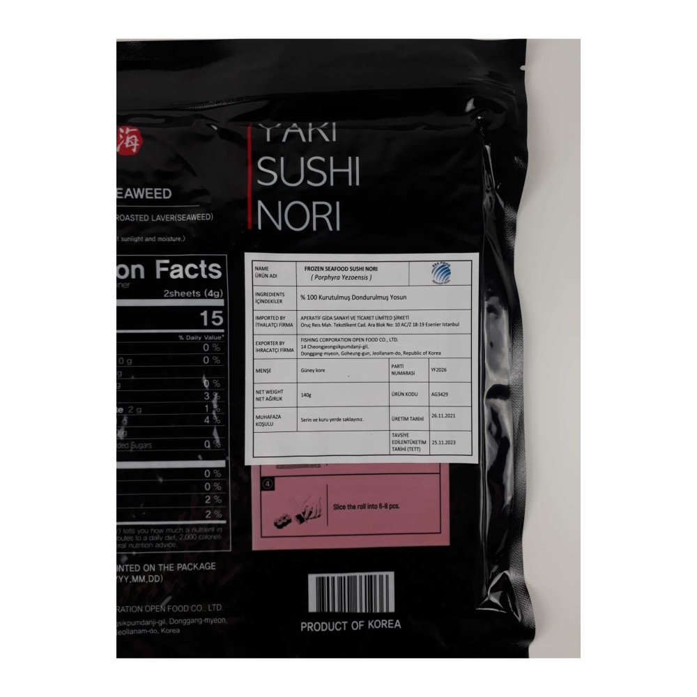 Yaki Sushi Nori Yosunu 50 Yaprak 140g
