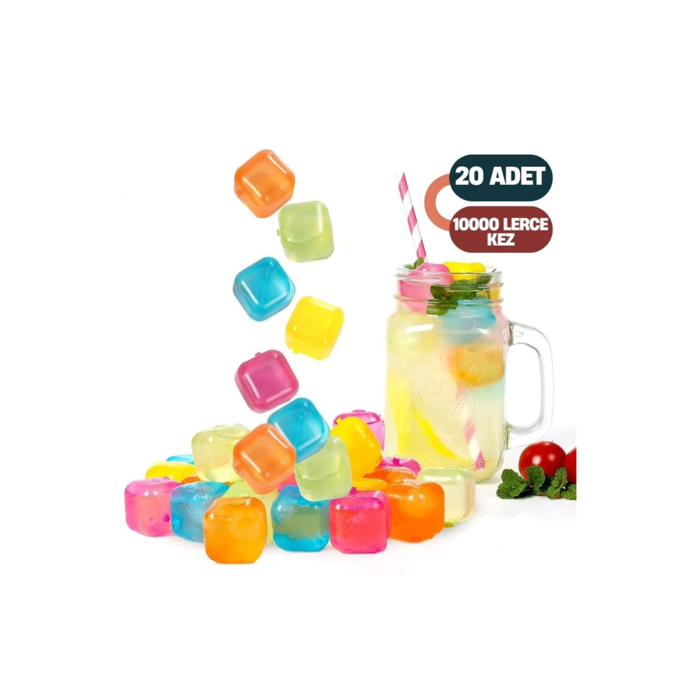 20 Adet Sürekli Kullanım Buz Küpü