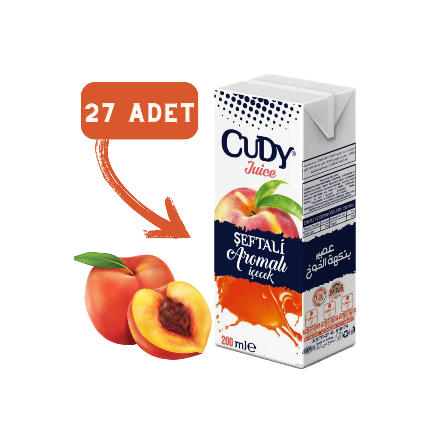 Şeftali Aromalı Içecek 200ml X 27 Adet