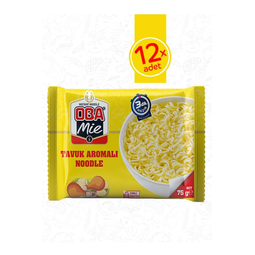 Oba Mie Tavuk Çeşnili Noodle 12'li