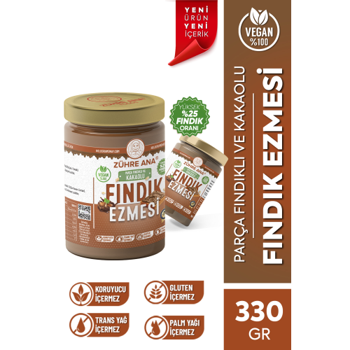 Parça Fındıklı Ve Kakaolu Fındık Ezmesi 330 Gr