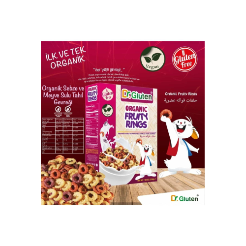 Dr. Gluten Organik Glutensiz Sebze Ve Meyve Sulu Halka Tahıl Gevreği 225 G