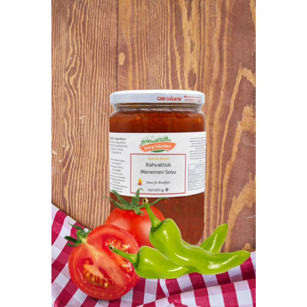 Kahvaltılık Menemen Sosu - (600gr - Cam Kavanoz)