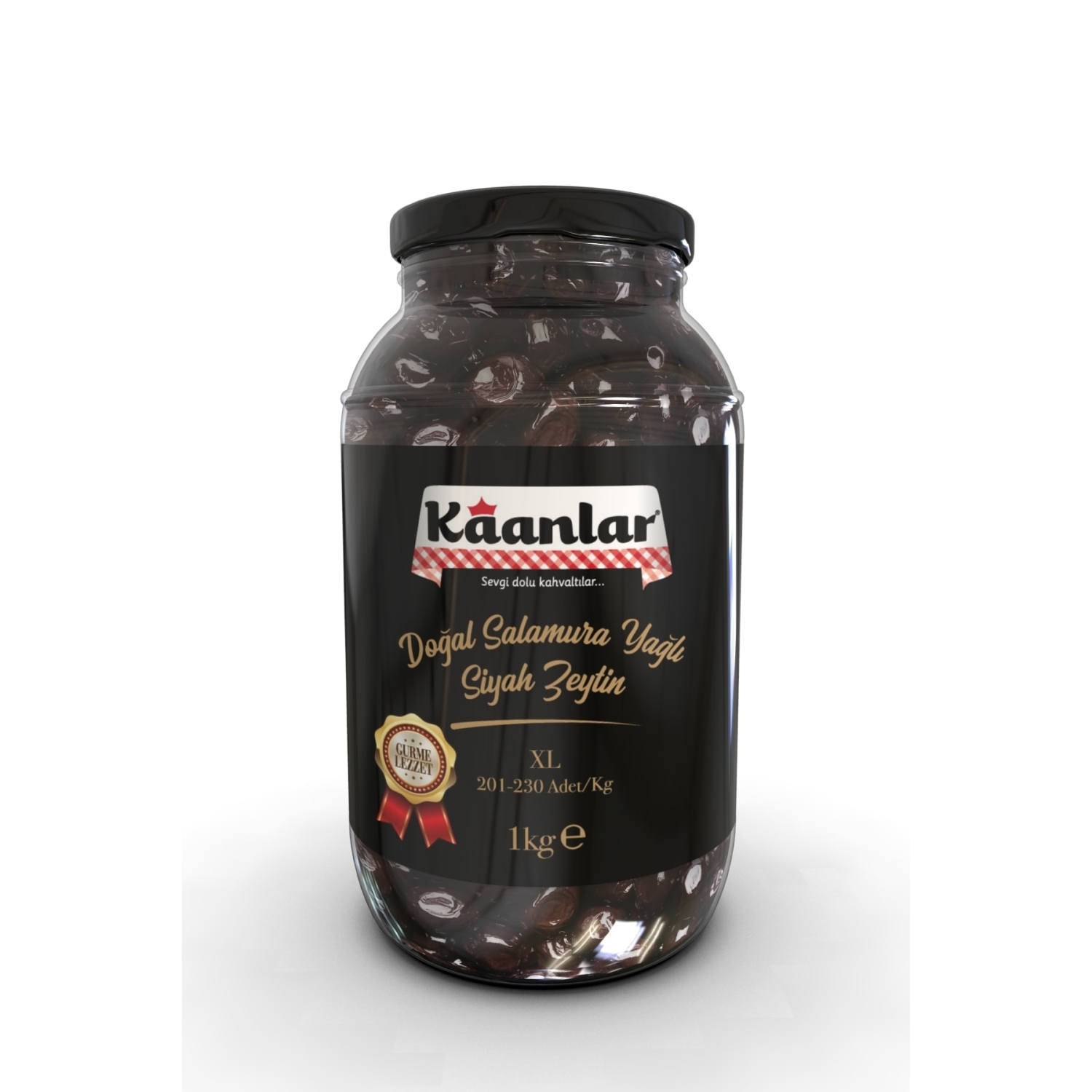 Doğal Salamura Yağlı Siyah Zeytin Premium 1000 gr ( 201-230)