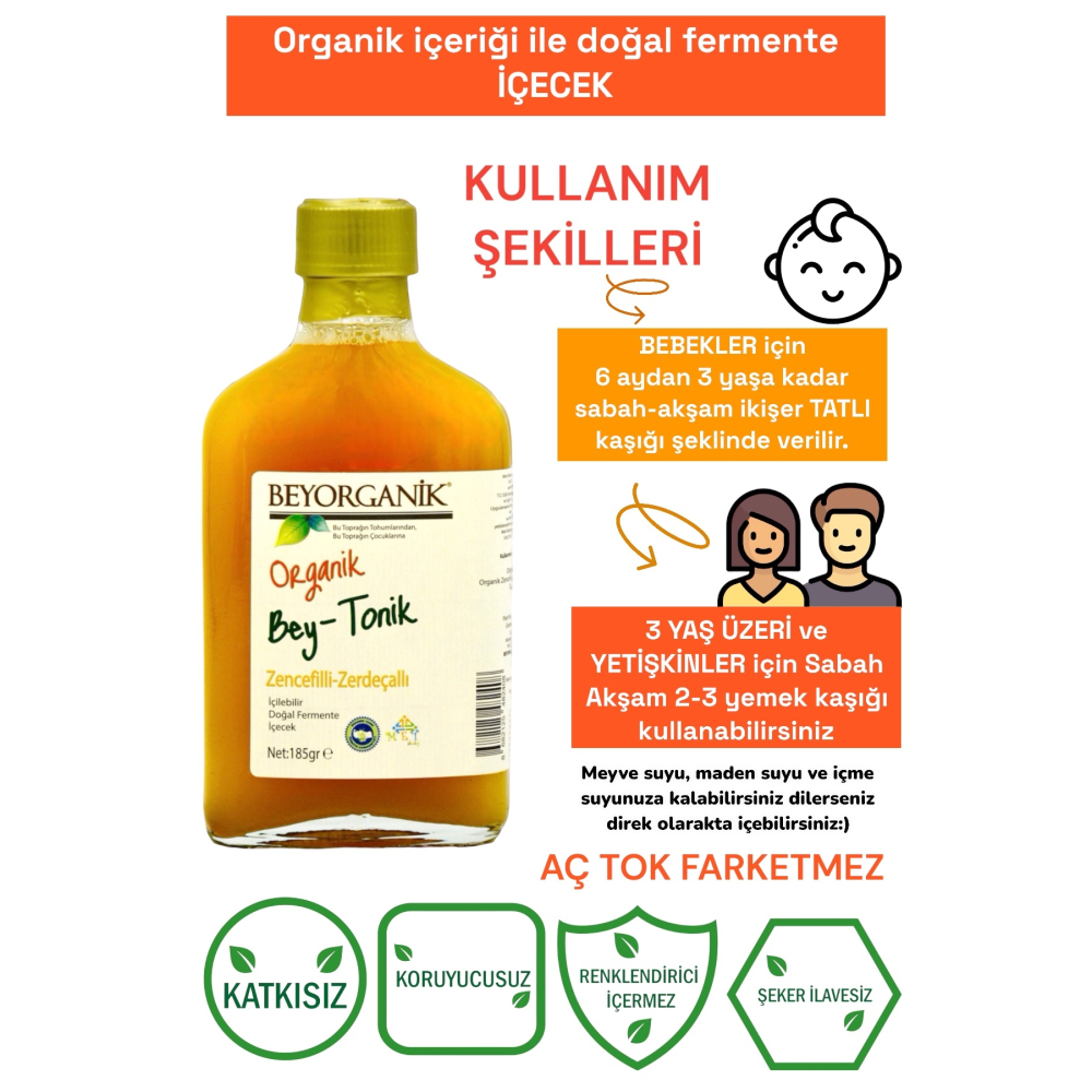 Organik Bey Tonik (zerdeçallı-zencefilli) Bey Tonik 185gr