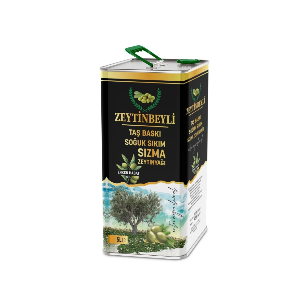 Natürel Sızma Soğuk Sıkım Taş Baskı 5 lt Zeytinyağı 0,3 Asit
