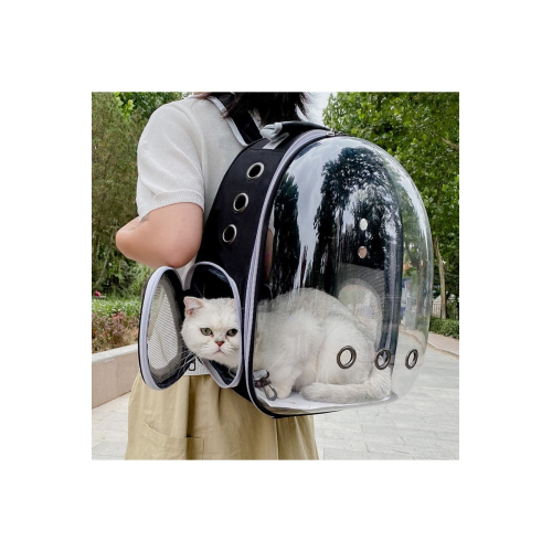 Elips Kedi Taşıma Çantası Siyah El Ve Sırt Çantası 6 Hava Kanalı 2 Fileli Cep Kedi Taşıma Çantası