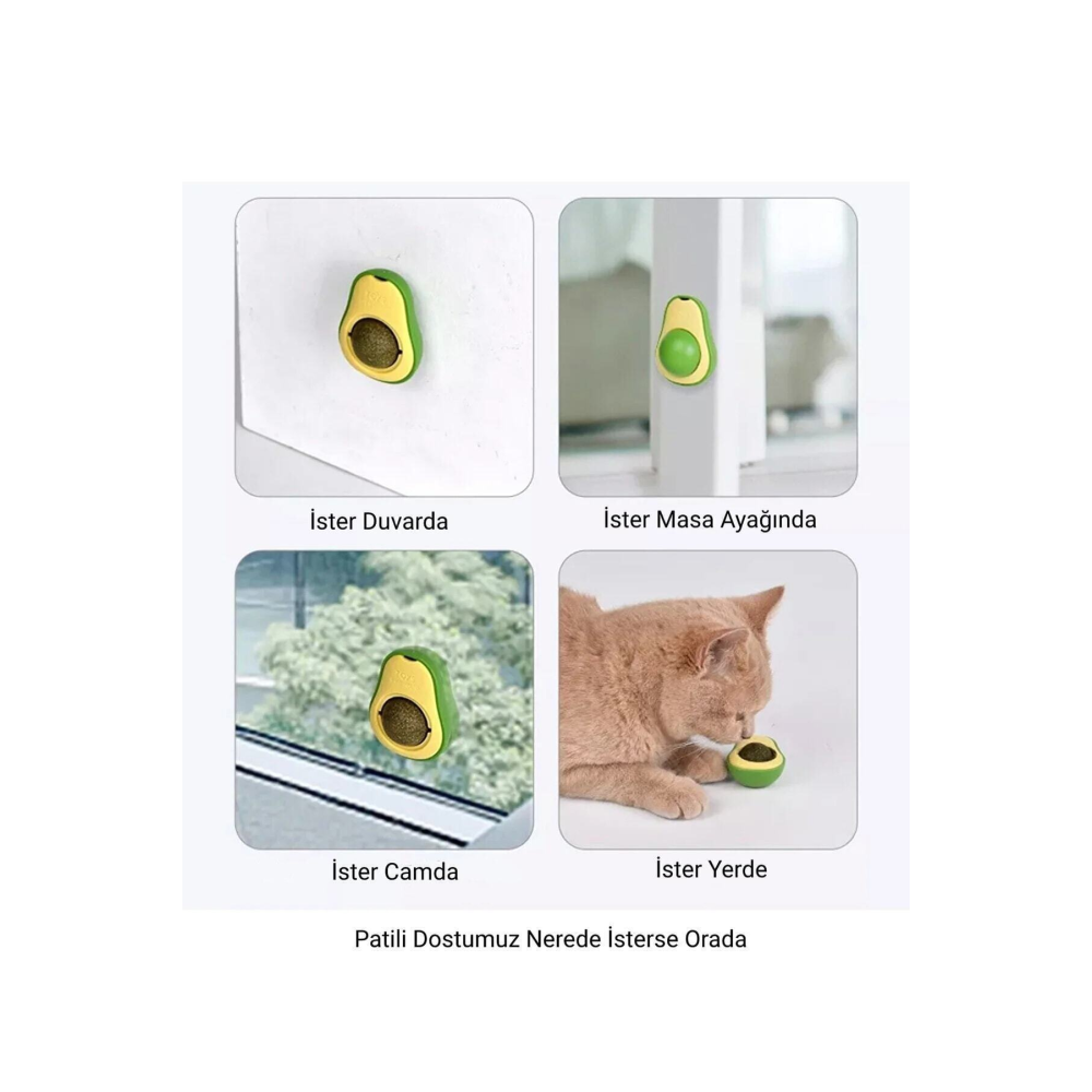 Avokado Catnip Avokado Kedi Çimi Topu Avokado Kedi Nanesi Oyuncağı