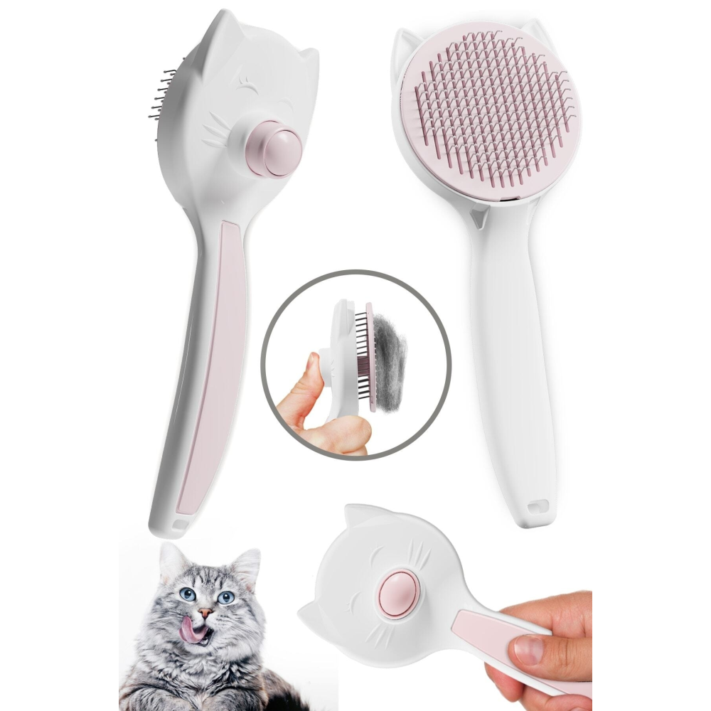 Kedi Köpek Otomatik Temizlenen Tuşlu Tüy Toplayıcı Tarak Evcil Pet Hayvan Tüy Kıl Toplama Fırçası