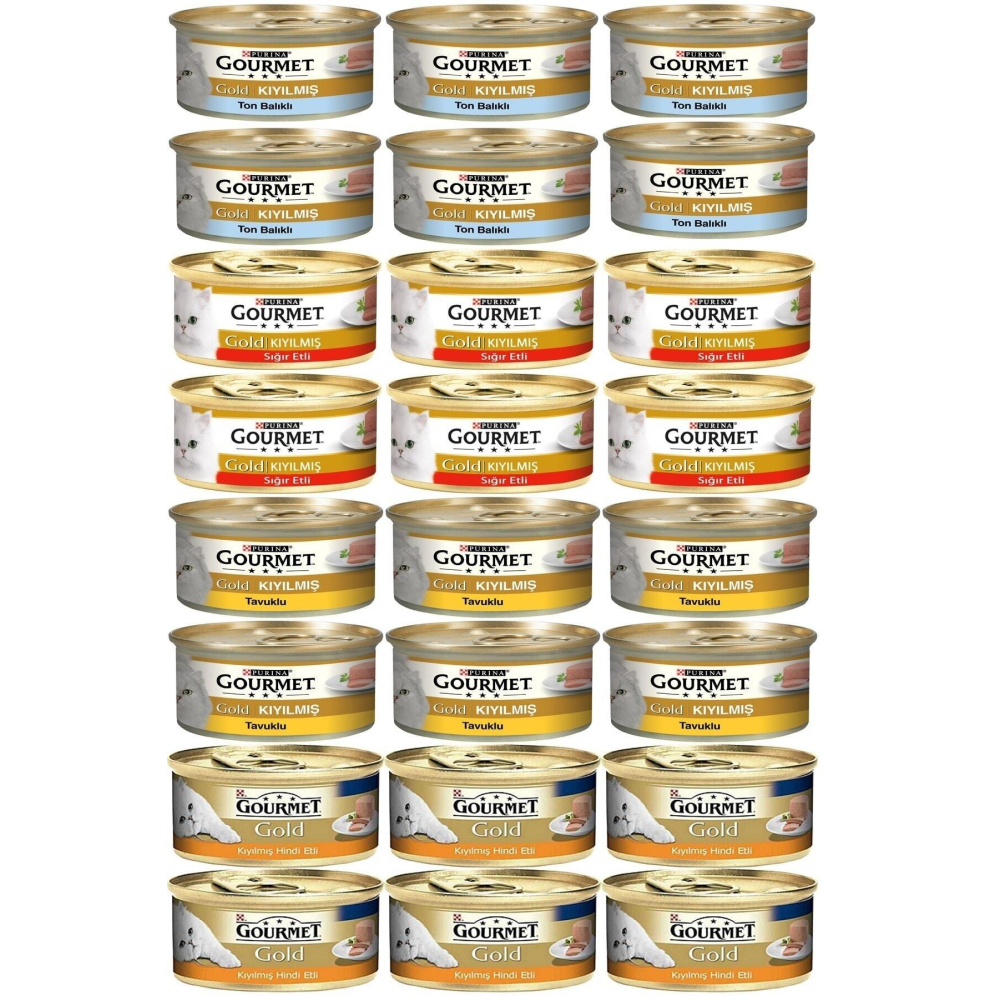 Karışık Kıyılmış Konserve Yetişkin Kedi Yaş Maması 24 X 85 G