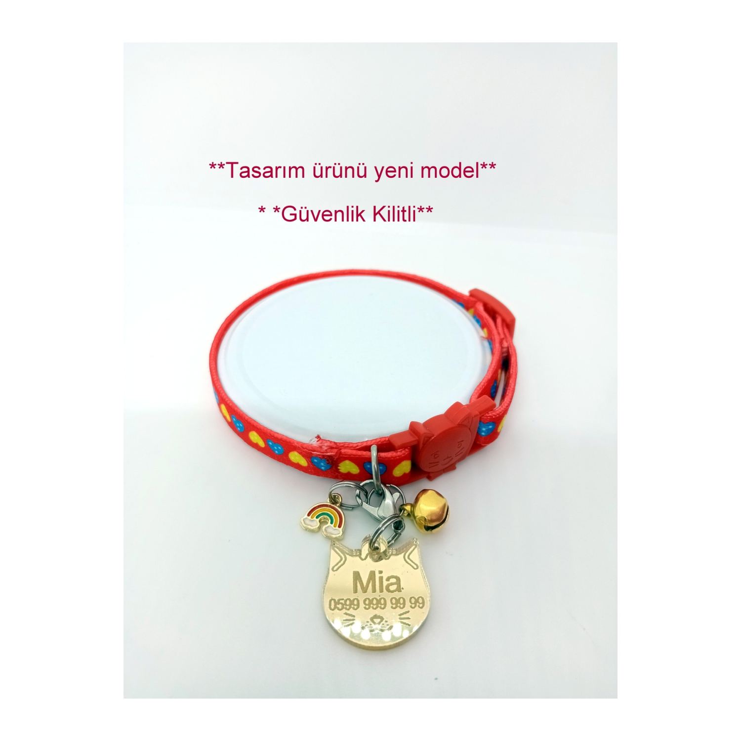 Kişiye Özel Isimli Kedi Tasması Kedi Isim Künyesi Isimlik Kedi Kolyesi Aksesuar