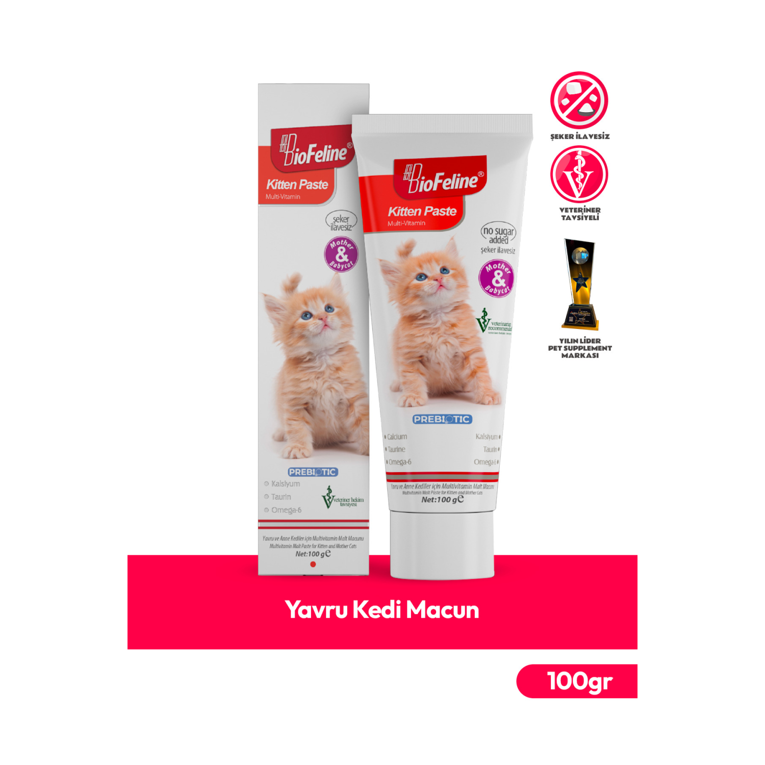 Yavru Kedi Macun 100g (YAVRU & ANNE KEDİLERDE BAĞIŞIKLIK SİSTEMİ DESTEKLEYİCİ MULTİVİTAMİN MACUN)