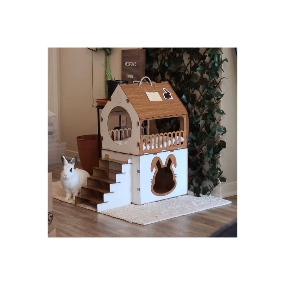 Teras Katlı Tavşan Evi Tavşan Yuvası
