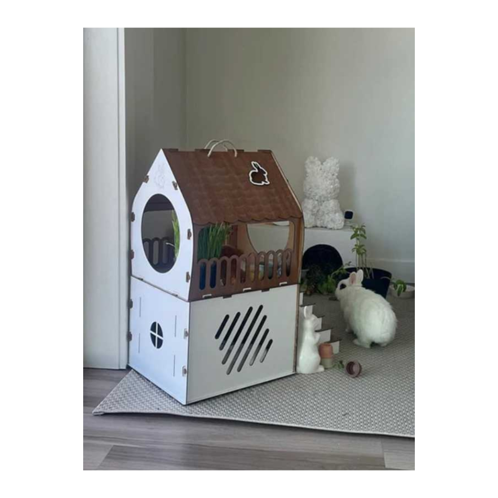 Teras Katlı Tavşan Evi Tavşan Yuvası