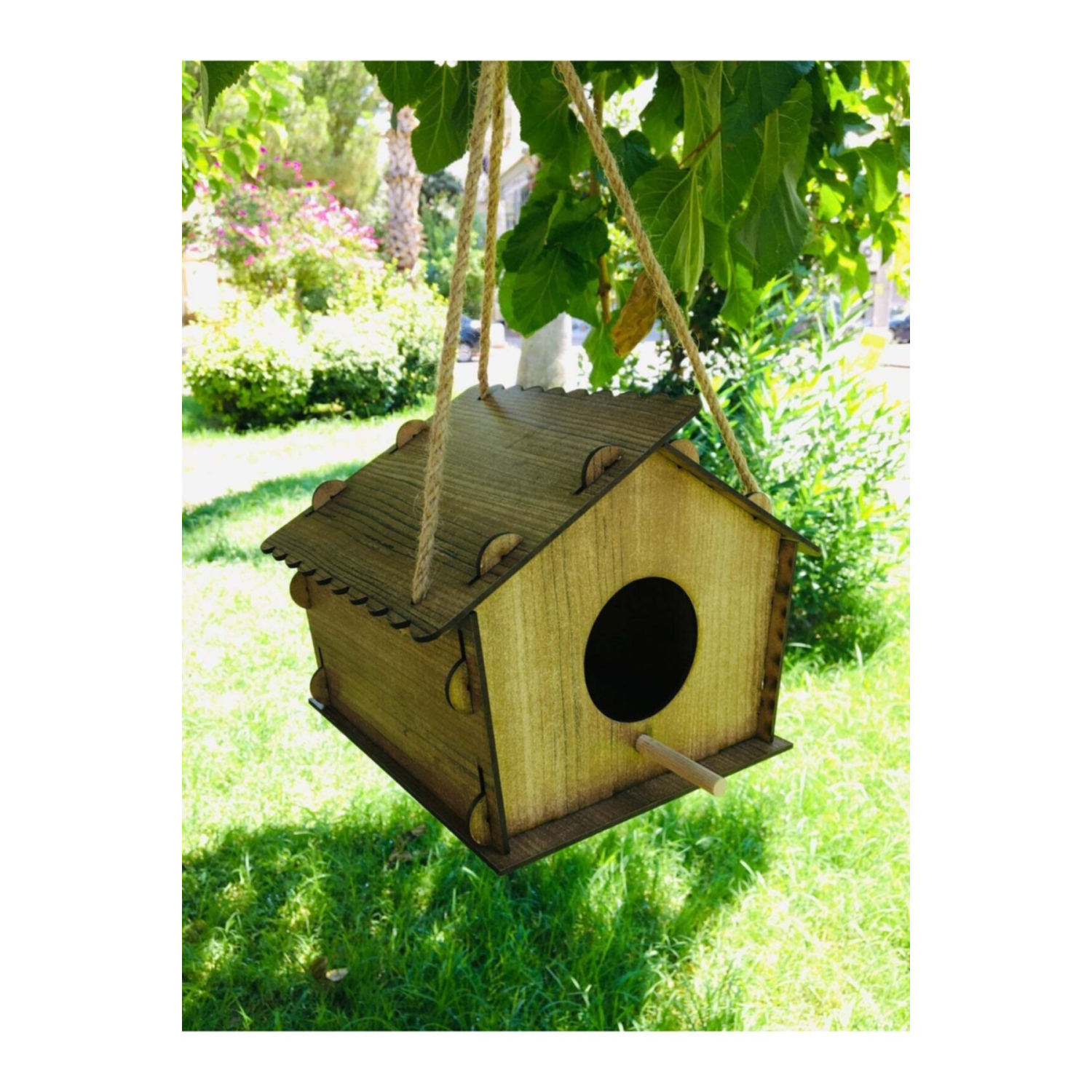 Kuş Yuvalık Ahşap Kuş Yuvası Dekoratif Kuş Yuvası
