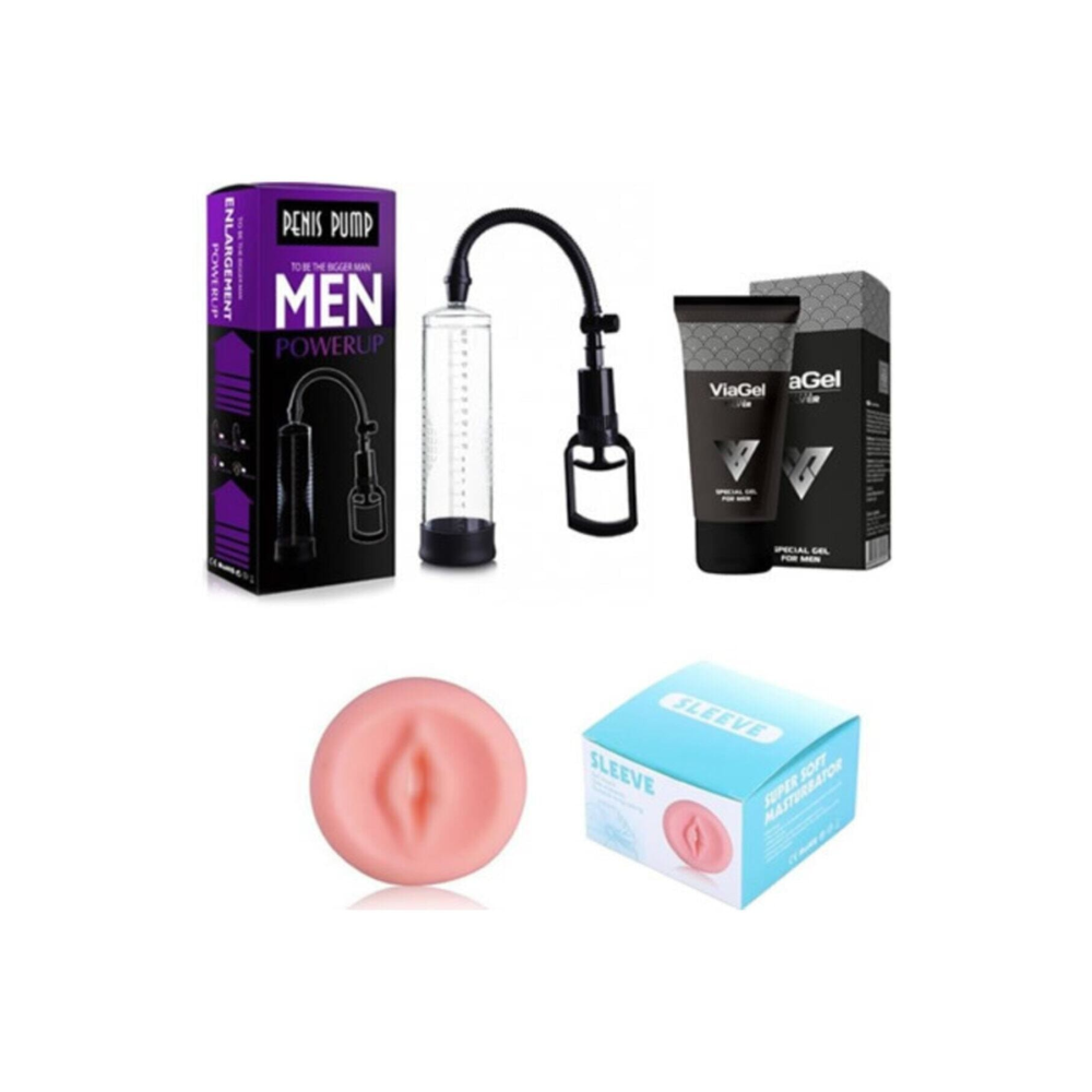 Hızlıexpress Penis Pompa Seti - Penis Pompası + Vajina Başlık + Penis Kremi