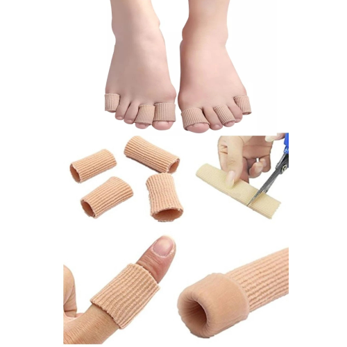 7,5 Cm El Ayak Parmak Koruyucu Teo Kumaş Kaplı Jel Silikon Tüp Tırnak Batması Kemik Nasır Koruyucu