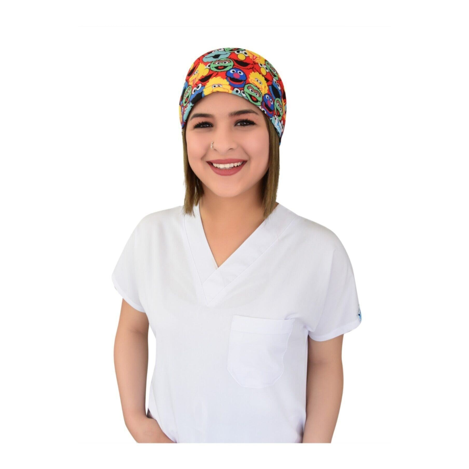 Susam Sokağı Desenli Likralı Doktor Hemşire Hastane Aşçı Medikal Cerrahi Bone