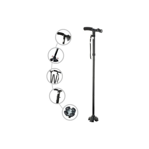 Katlanabilir Led Işıklı Baston Yürüyüş Bastonu Fenerli Yürüyüş Bastonu