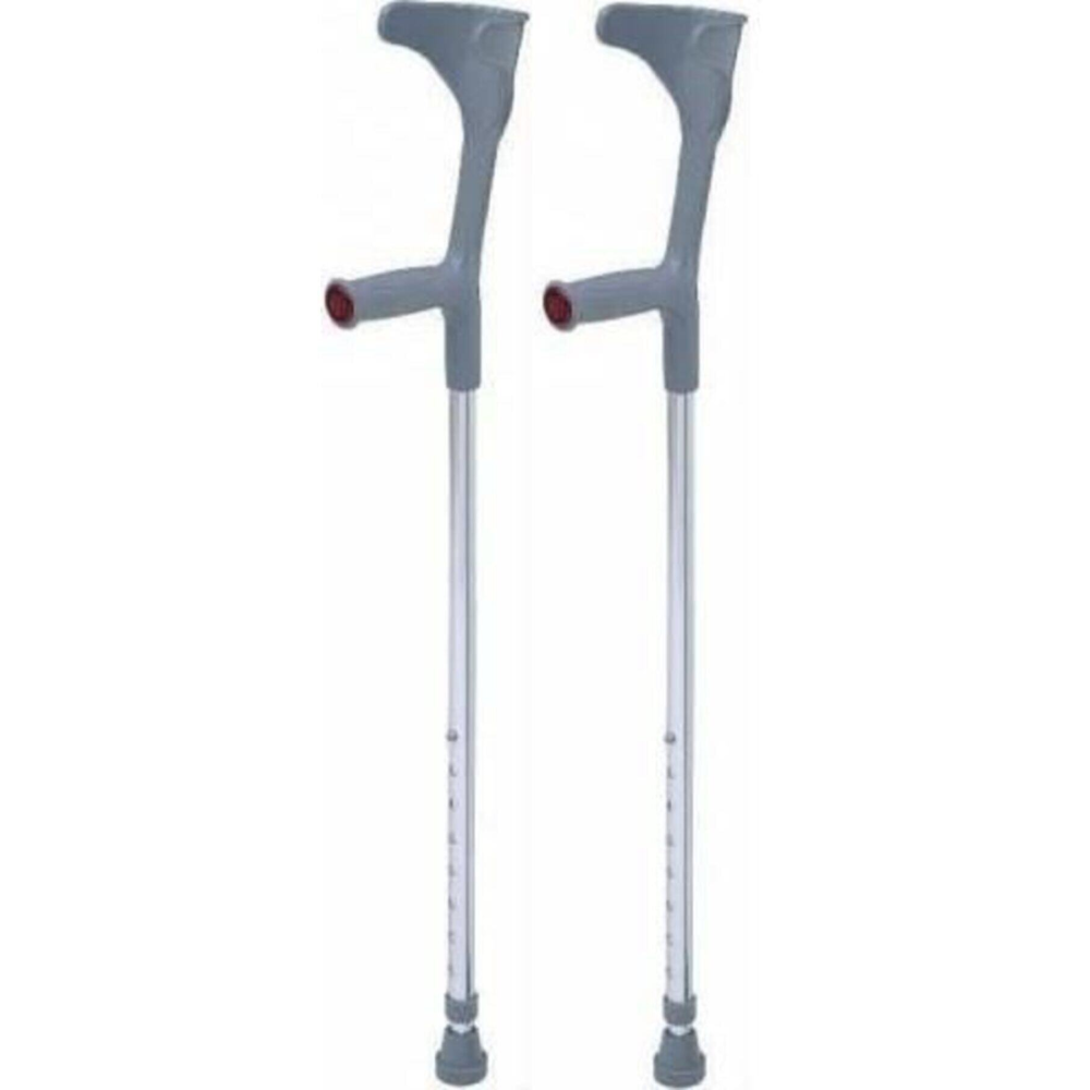 Lüx Gri Çift Kanedyen Koltuk Değneği Ayarlanabilir Dirsek Destekli Baston