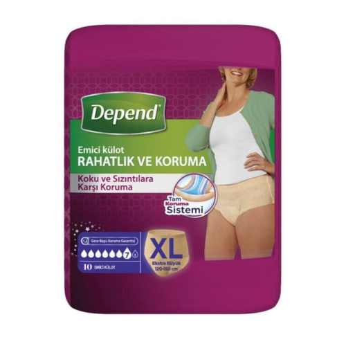 Emici Külot Ekstra Büyük Boy Xl 50-54 Beden 10 Adet (120-150 Cm Bel Ölçüsü)