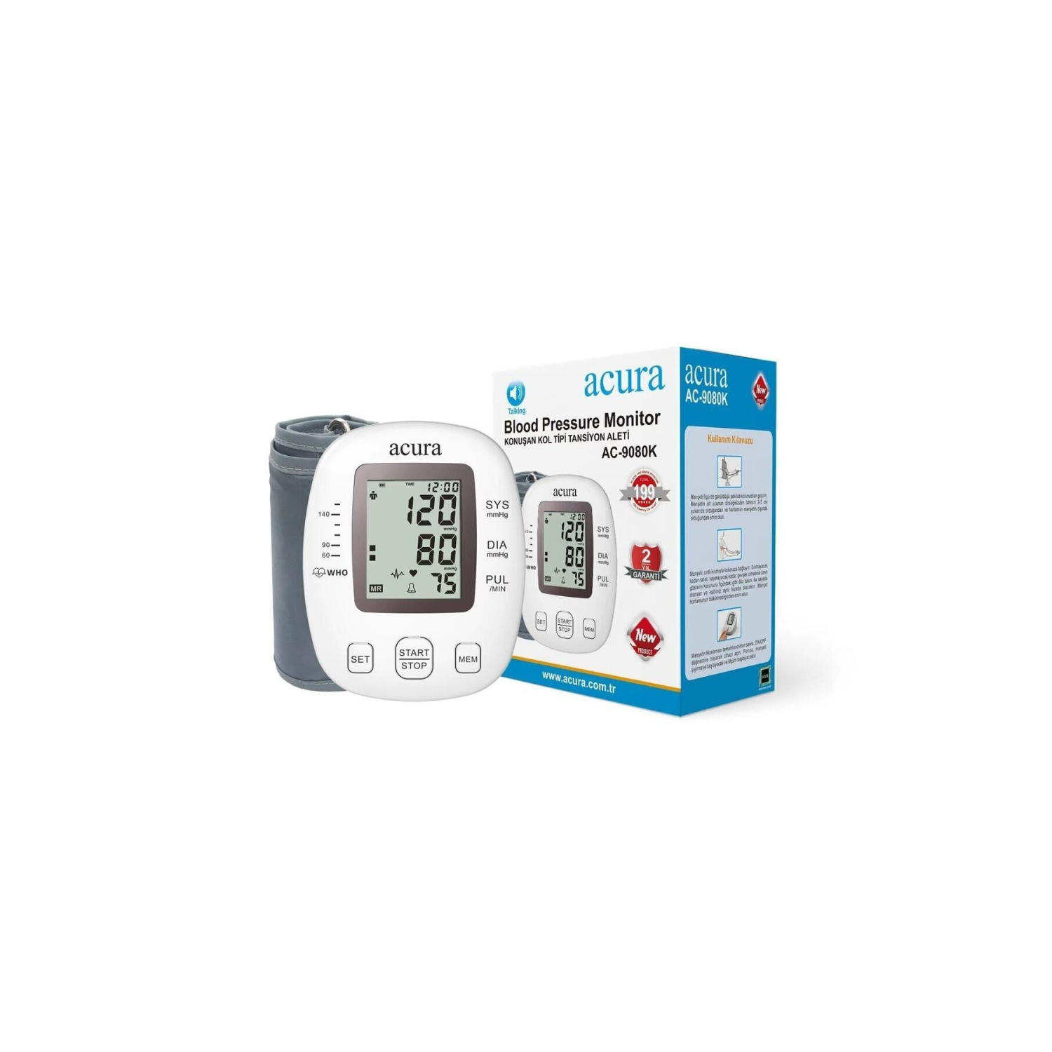 AC-9080K Türkçe Konuşan Koldan Tam Otomatik Tansiyon Aleti Çanta Hediyeli