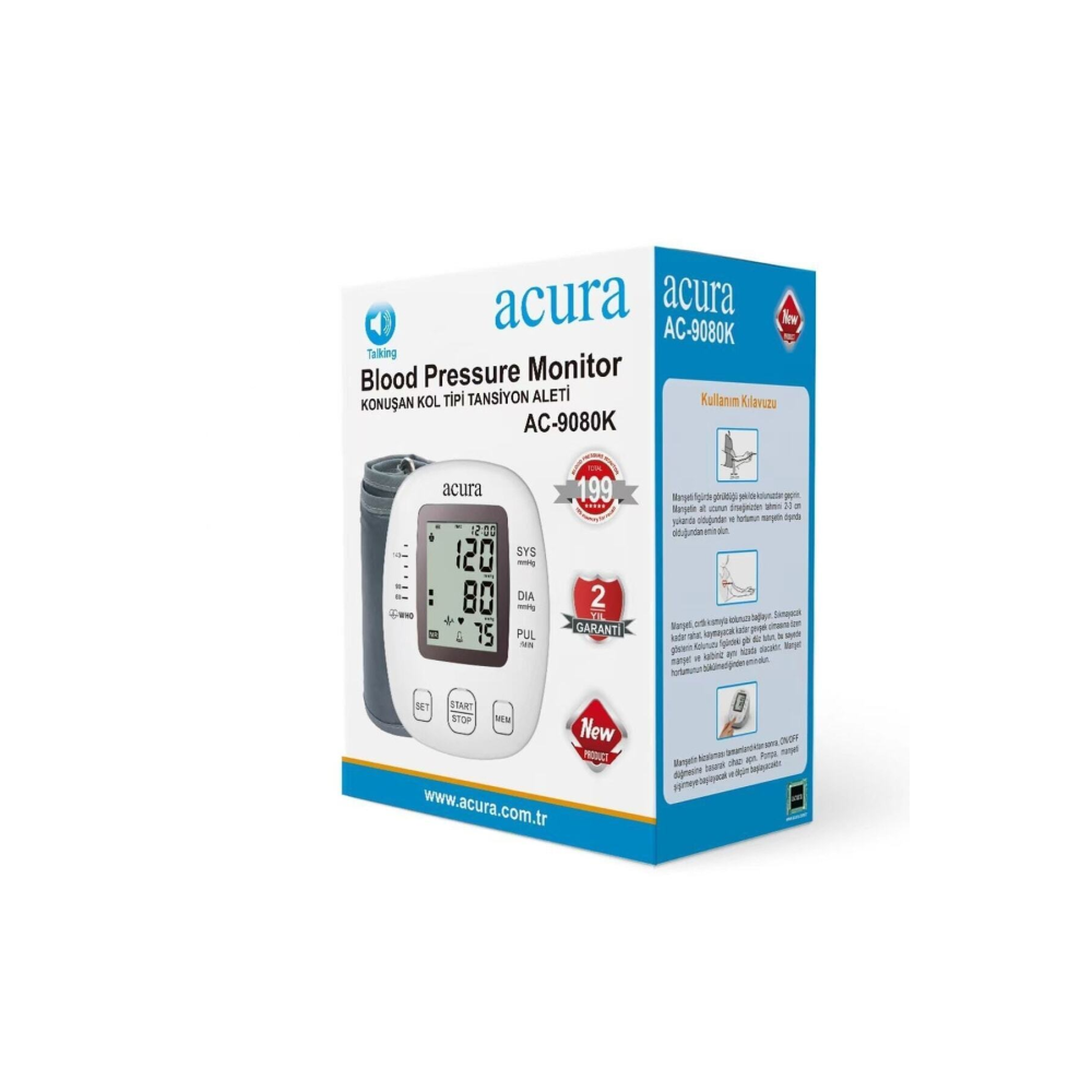 AC-9080K Türkçe Konuşan Koldan Tam Otomatik Tansiyon Aleti Çanta Hediyeli