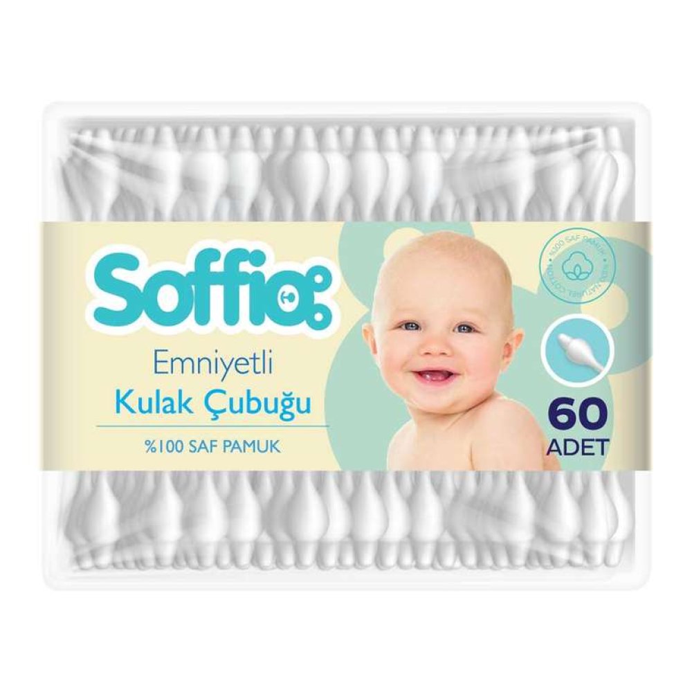 Soffio Emniyetli Bebek Kulak Çubuğu 60 Adet