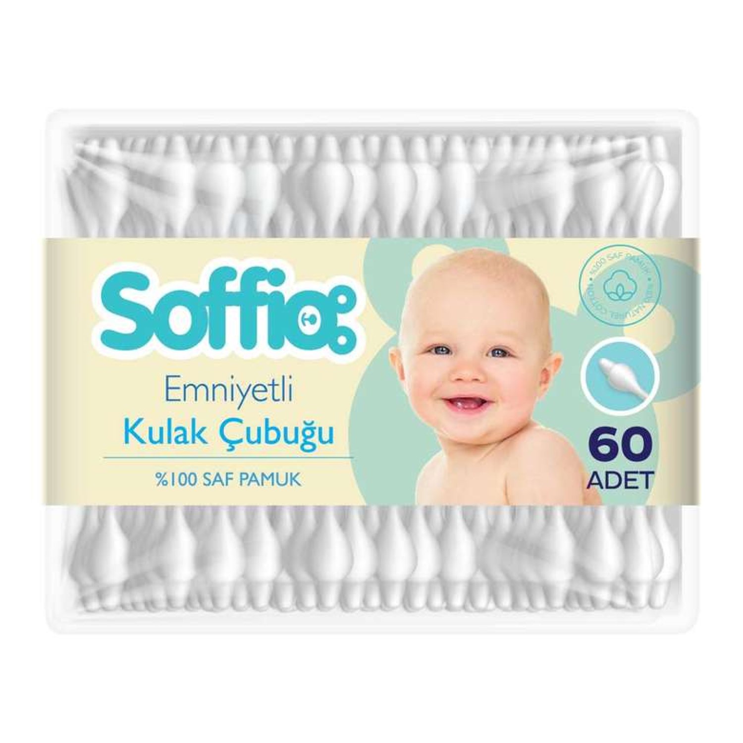Soffio Emniyetli Bebek Kulak Çubuğu 60 Adet