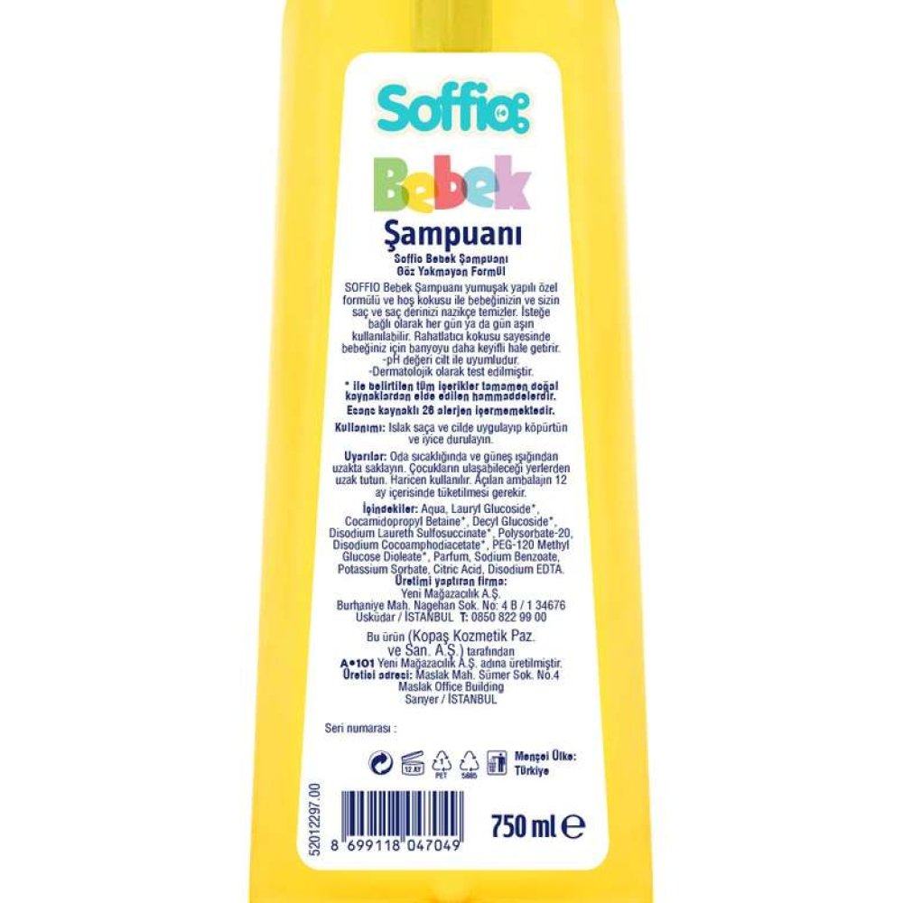 Soffio Bebek Şampuanı 750 ml