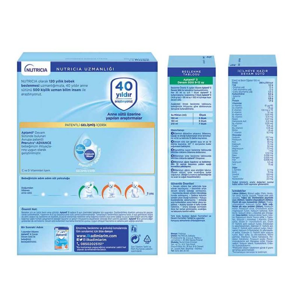 Aptamil 3 Bebek Devam Sütü 250 G
