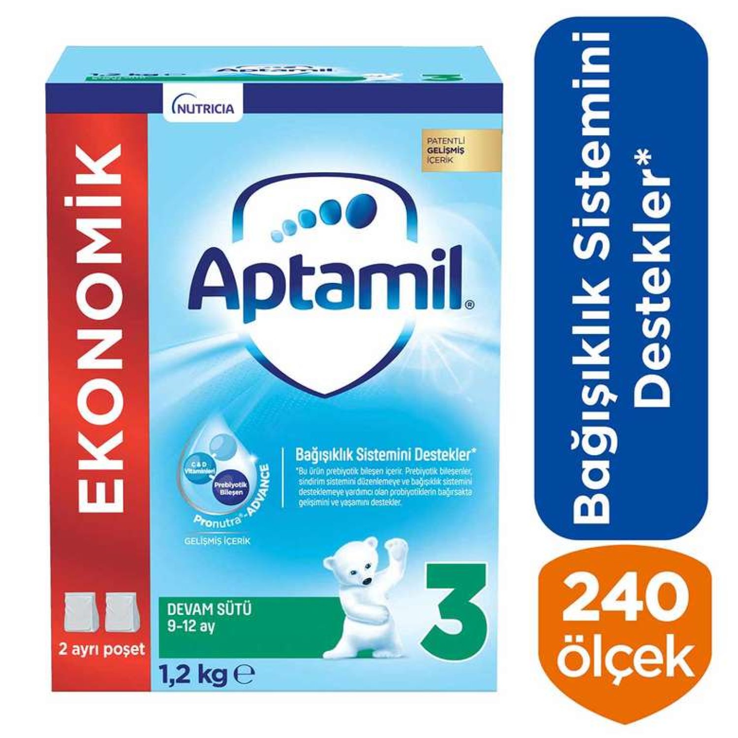 Aptamil 3 Bebek Maması Biberon 1200 g